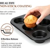 E-far 12-Cup Muffin Pan, 2 Pack Nonstick Carbon Steel Cupcake Pan Tin Tray | Metal Bakeware Muffin Baking Tins for Oven, Standard Size, Ideal for Muffins, Cake Tart, Brownies, Easy Clean & Non-toxic(2)