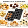 E-far Muffin Pan Set of 2, Regular 12-Cup & Mini 24-Cup Cupcake Pan | Nonstick Carbon Steel Muffin Tins for Easy Release, 2 Sizes for Baking Muffins & Cupcakes, Warp-Free & Even Baking, Oven Safe(Carbon Steel)
