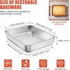 E-far Lasagna Pans with Lids, Stainless Steel Rectangular Cake Baking Pan w/Cover, 12⅓x9¾x2″ Brownie Casserole Oven Tray Sheet, Heavy Duty Metal Bakeware, Anti-Rust & Dishwasher Safe, Set of 2(10.2×7.9)