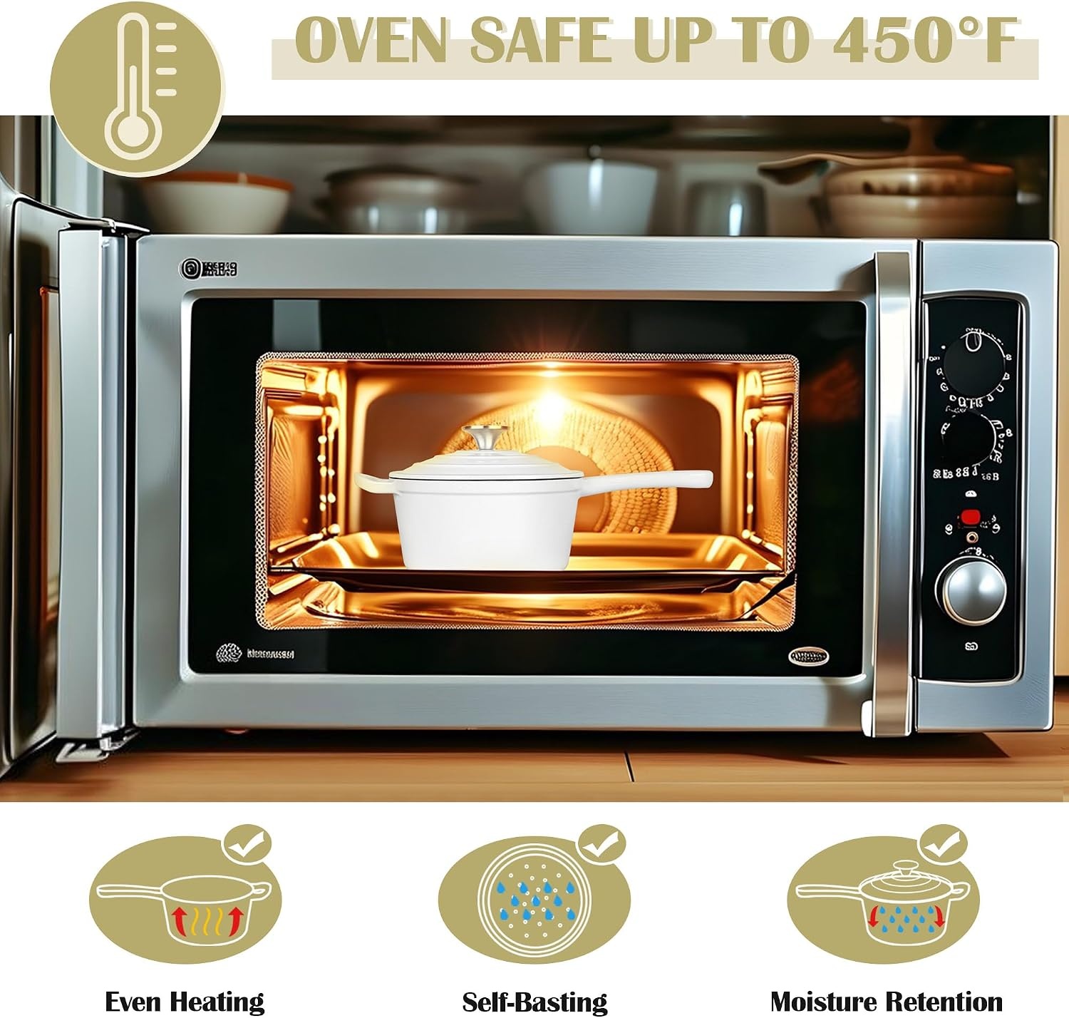 image:imageEfar 1Qt amp 2Qt Enameled Cast Iron Sauce Pan Set with Selfbasting Lids Small Heavy Duty Dutch Oven Pot for All Kitchen Stove InductionReady amp Easy Clean PinkWhite