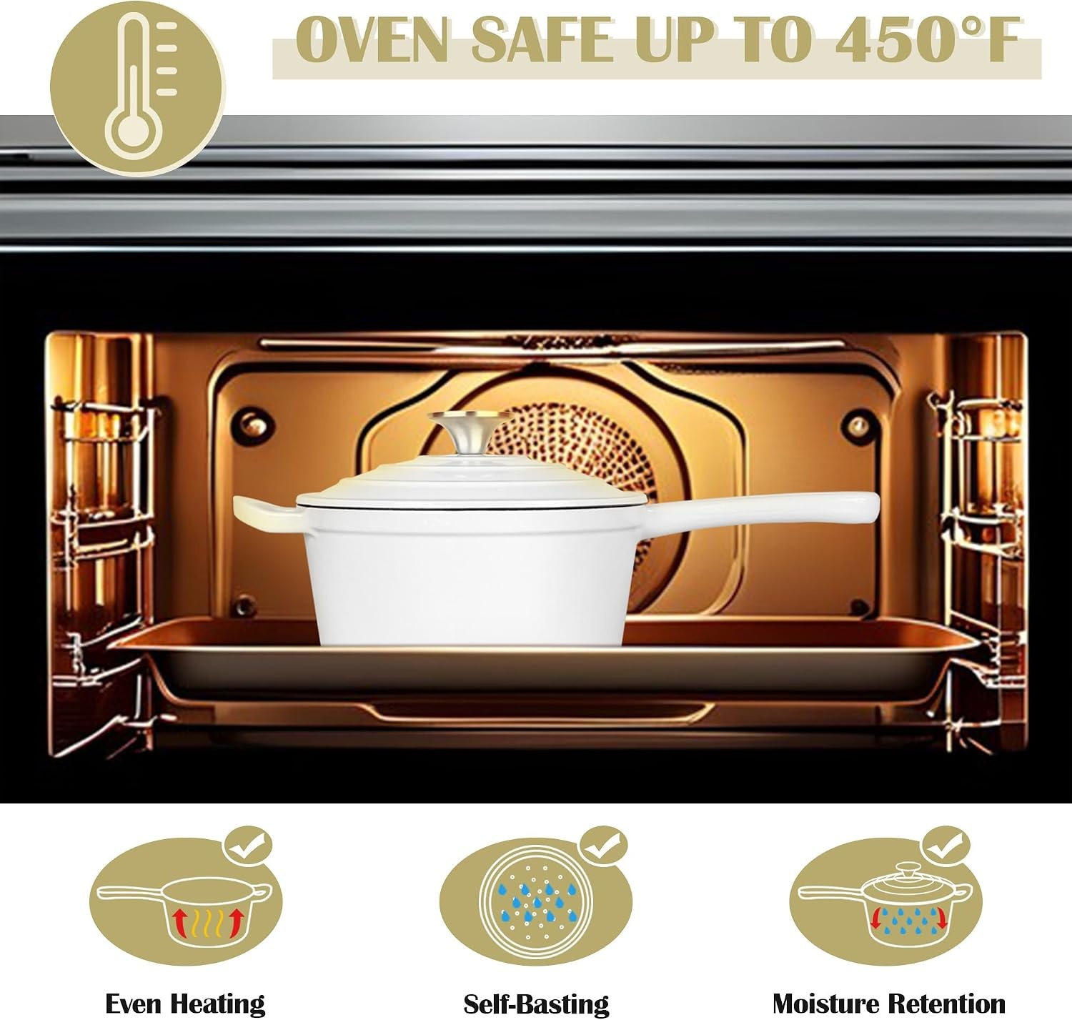 image:imageEfar 1Qt amp 2Qt Enameled Cast Iron Sauce Pan Set with Selfbasting Lids Small Heavy Duty Dutch Oven Pot for All Kitchen Stove InductionReady amp Easy Clean PinkWhite