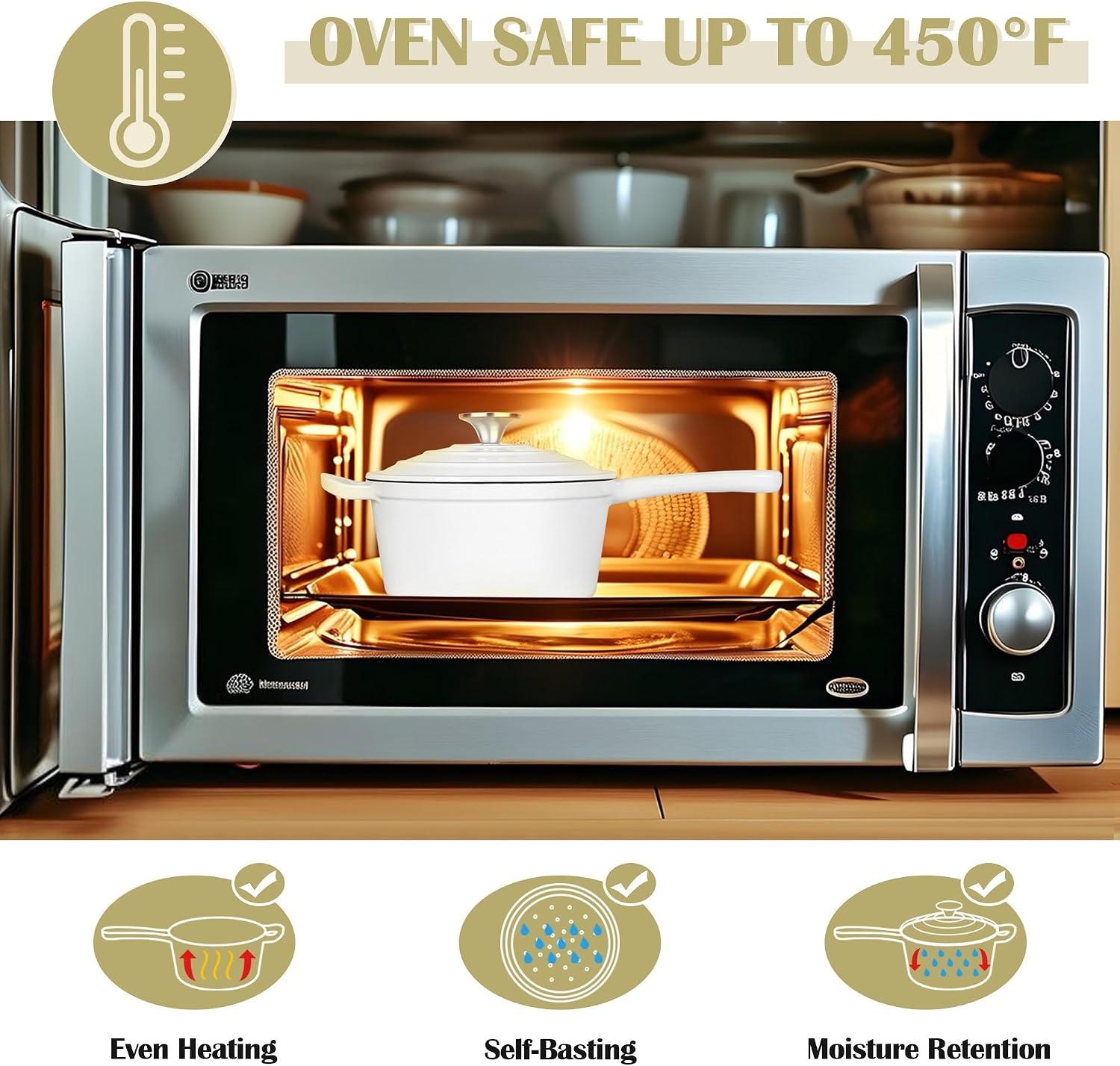 image:imageEfar 1Qt amp 2Qt Enameled Cast Iron Sauce Pan Set with Selfbasting Lids Small Heavy Duty Dutch Oven Pot for All Kitchen Stove InductionReady amp Easy Clean PinkWhite