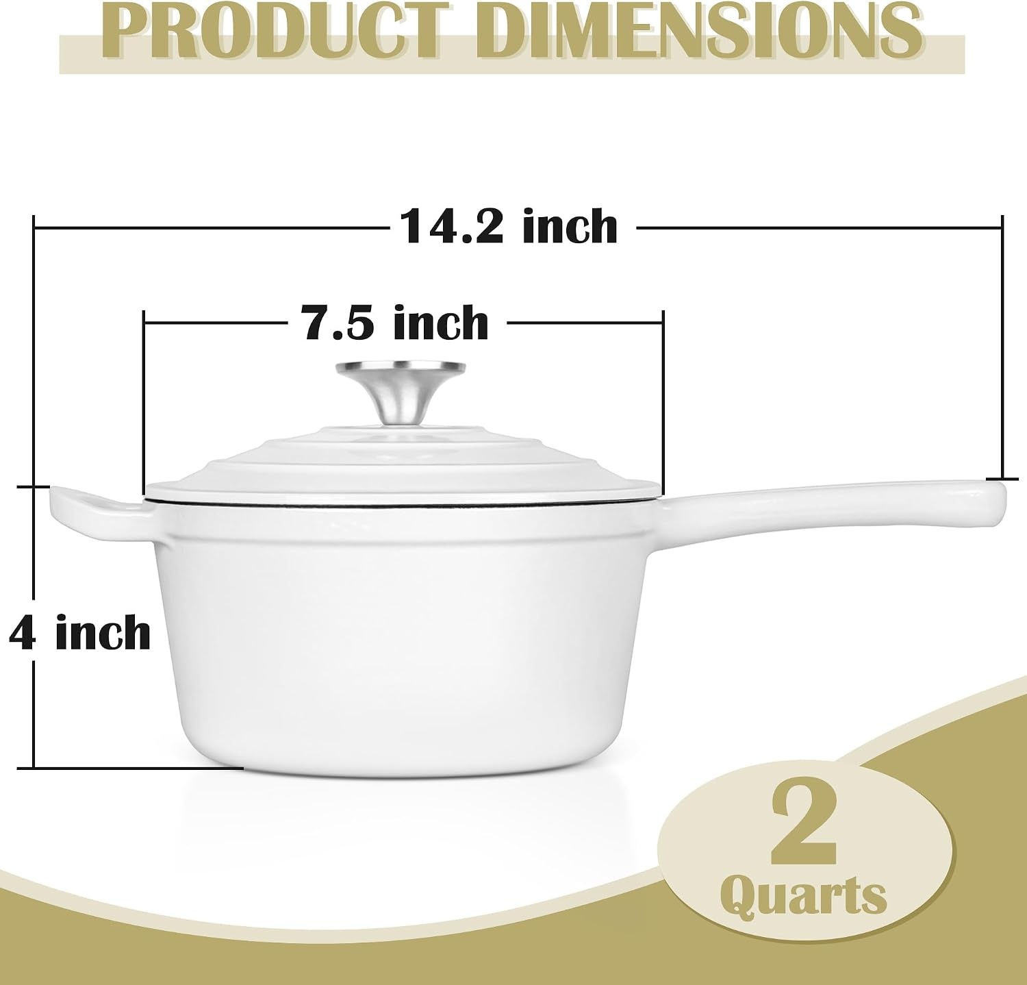 image:imageEfar 1Qt amp 2Qt Enameled Cast Iron Sauce Pan Set with Selfbasting Lids Small Heavy Duty Dutch Oven Pot for All Kitchen Stove InductionReady amp Easy Clean PinkWhite