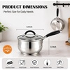 E-far 3 Quart Saucepan, Tri-Ply Base Stainless Steel Sauce Pot with Lid | Small Milk Sauce Pan with Stay-Cool Handle for Home Kitchen Cooking, Compatible with All Cooktops, Non-toxic, Dishwasher Safe(1 Quart)