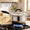 E-far 3 Quart Saucepan, Tri-Ply Base Stainless Steel Sauce Pot with Lid | Small Milk Sauce Pan with Stay-Cool Handle for Home Kitchen Cooking, Compatible with All Cooktops, Non-toxic, Dishwasher Safe(3 Quart)