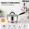 E-far 3 Quart Saucepan, Tri-Ply Base Stainless Steel Sauce Pot with Lid | Small Milk Sauce Pan with Stay-Cool Handle for Home Kitchen Cooking, Compatible with All Cooktops, Non-toxic, Dishwasher Safe(3 Quart)