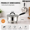 E-far 3 Quart Saucepan, Tri-Ply Base Stainless Steel Sauce Pot with Lid | Small Milk Sauce Pan with Stay-Cool Handle for Home Kitchen Cooking, Compatible with All Cooktops, Non-toxic, Dishwasher Safe(2 Quart)