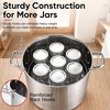 E-far 11.4” Stainless Steel Canning Rack, Jar Rack for Water Bath Canner | Fits Pots 12.4″ Dia. & Up, Holds 7 Pint or 6 Quart Jars, Jar Lifter with Foldable Handles, Reinforced Frame, Dishwasher Safe