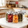 E-far 11.4” Stainless Steel Canning Rack, Jar Rack for Water Bath Canner | Fits Pots 12.4″ Dia. & Up, Holds 7 Pint or 6 Quart Jars, Jar Lifter with Foldable Handles, Reinforced Frame, Dishwasher Safe