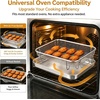 E-far Air Fryer Basket for Oven, Large Air Fryer Basket & Tray, 18’’ x 13’’ | Stainless Steel Crisper Tray & Baking Pan, for Oven Cooking Broiling Grilling, Heavy Duty & Dishwasher Safe(9.4” x 7.3”)