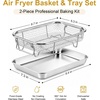 E-far Air Fryer Basket for Oven, Large Air Fryer Basket & Tray, 18’’ x 13’’ | Stainless Steel Crisper Tray & Baking Pan, for Oven Cooking Broiling Grilling, Heavy Duty & Dishwasher Safe(9.4” x 7.3”)