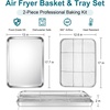 E-far Air Fryer Basket for Oven, Large Air Fryer Basket & Tray, 18’’ x 13’’ | Stainless Steel Crisper Tray & Baking Pan, for Oven Cooking Broiling Grilling, Heavy Duty & Dishwasher Safe(17.7” x 13”)