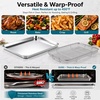E-far Air Fryer Basket for Oven, Large Air Fryer Basket & Tray, 18’’ x 13’’ | Stainless Steel Crisper Tray & Baking Pan, for Oven Cooking Broiling Grilling, Heavy Duty & Dishwasher Safe(17.7” x 13”)