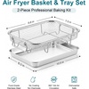 E-far Air Fryer Basket for Oven, Large Air Fryer Basket & Tray, 18’’ x 13’’ | Stainless Steel Crisper Tray & Baking Pan, for Oven Cooking Broiling Grilling, Heavy Duty & Dishwasher Safe(10.5” x 8.3”)