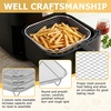 E-far Air Fryer Racks, 7.7×5.3” Rectangle Dual Basket Air Fryer Accessories, 3-Tier Stackable Stainless Steel Cooking Rack Set for Frying Roasting, W/Silicon Feet & Anti-scald Clip, Dishwasher Safe(7.73 inch Square Rack)