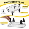 E-far Air Fryer Racks, 7.7×5.3” Rectangle Dual Basket Air Fryer Accessories, 3-Tier Stackable Stainless Steel Cooking Rack Set for Frying Roasting, W/Silicon Feet & Anti-scald Clip, Dishwasher Safe(7.7×5.3 inch Rectangle Rack)
