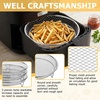E-far Air Fryer Racks, 7.7×5.3” Rectangle Dual Basket Air Fryer Accessories, 3-Tier Stackable Stainless Steel Cooking Rack Set for Frying Roasting, W/Silicon Feet & Anti-scald Clip, Dishwasher Safe(7.9 inch Round Rack)