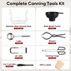 E-far Canning Supplies Starter Kit with Rack, Home Canning Tools Set | Food-grade Stainless Steel Canning Accessories: Funnel, Ladle, Tongs, Jar Lifter, Jar Wrench, 3-in-1 Magnetic Lid Lifter