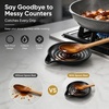 E-far Spoon Rest, Ceramic Spoon Holder for Stove Top, Heat-Resistant | 5 Inch Utensils Rest for Coffee Bar & Kitchen Counter Decor, Fits Ladles & Spatulas, Dishwasher Safe, Matte Black(Black)