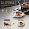 E-far Spoon Rest, Ceramic Spoon Holder for Stove Top, Heat-Resistant | 5 Inch Utensils Rest for Coffee Bar & Kitchen Counter Decor, Fits Ladles & Spatulas, Dishwasher Safe, Matte Black(White)
