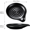 E-far Spoon Rest, Ceramic Spoon Holder for Stove Top, Heat-Resistant | 5 Inch Utensils Rest for Coffee Bar & Kitchen Counter Decor, Fits Ladles & Spatulas, Dishwasher Safe, Matte Black(Black)
