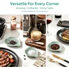 E-far Spoon Rest, Ceramic Spoon Holder for Stove Top, Heat-Resistant | 5 Inch Utensils Rest for Coffee Bar & Kitchen Counter Decor, Fits Ladles & Spatulas, Dishwasher Safe, Matte Black(Green)