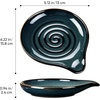 E-far Spoon Rest, Ceramic Spoon Holder for Stove Top, Heat-Resistant | 5 Inch Utensils Rest for Coffee Bar & Kitchen Counter Decor, Fits Ladles & Spatulas, Dishwasher Safe, Matte Black(Blue)