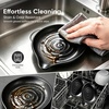 E-far Spoon Rest, Ceramic Spoon Holder for Stove Top, Heat-Resistant | 5 Inch Utensils Rest for Coffee Bar & Kitchen Counter Decor, Fits Ladles & Spatulas, Dishwasher Safe, Matte Black(Black)
