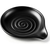 E-far Spoon Rest, Ceramic Spoon Holder for Stove Top, Heat-Resistant | 5 Inch Utensils Rest for Coffee Bar & Kitchen Counter Decor, Fits Ladles & Spatulas, Dishwasher Safe, Matte Black(Black)