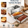E-far Loaf Pan with Lids, Stainless Steel Bread Pans for Homemade Bread | 9 x 5 Inch Rectangle Baking Tins for Sourdough, Meatloaf, Banana Cake, Nontoxic & Dishwasher Safe – Set of 4(Set of 1)