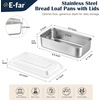 E-far Loaf Pan with Lids, Stainless Steel Bread Pans for Homemade Bread | 9 x 5 Inch Rectangle Baking Tins for Sourdough, Meatloaf, Banana Cake, Nontoxic & Dishwasher Safe – Set of 4(Set of 1)