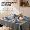 E-far Stoneware Dinnerware Set, 12-Piece White Plates and Bowls Sets for 4 | Modern Ripple Design Dishes Set for Kitchen Dining , Chip & Scratch Resistant, Microwave & Dishwasher Safe, Speckled White(Reactive Blue)