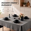 E-far Stoneware Dinnerware Set, 12-Piece White Plates and Bowls Sets for 4 | Modern Ripple Design Dishes Set for Kitchen Dining , Chip & Scratch Resistant, Microwave & Dishwasher Safe, Speckled White(Matte Black)