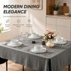 E-far Stoneware Dinnerware Set, 12-Piece White Plates and Bowls Sets for 4 | Modern Ripple Design Dishes Set for Kitchen Dining , Chip & Scratch Resistant, Microwave & Dishwasher Safe, Speckled White(Speckled White)