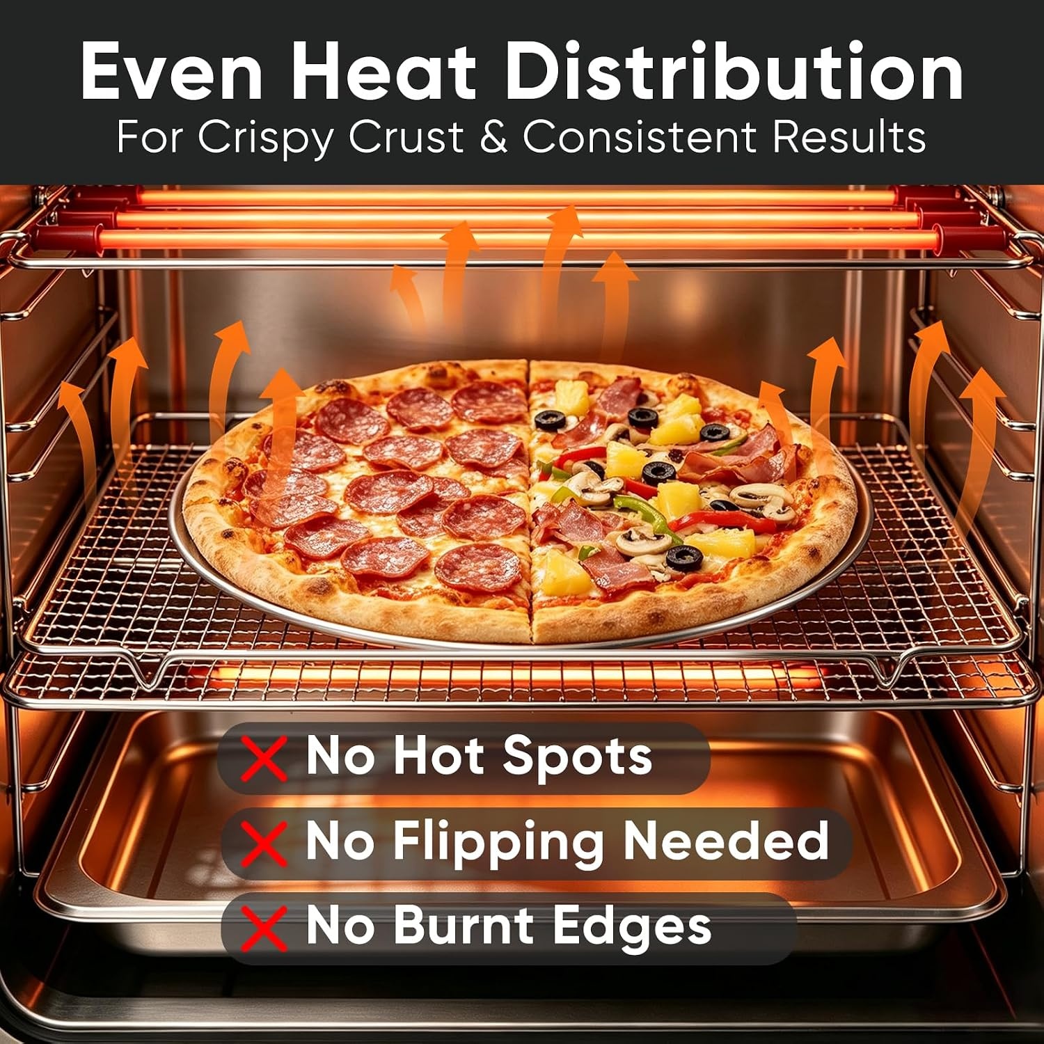 image:imageEfar 16 Stainless Steel Pizza Pan for Oven Pizza Baking Tray Set of 2 Large Metal Pizza Plate Heavyduty Round Baking Sheet Healthy amp Nontoxic Rustresistant amp Dishwasher Safe2