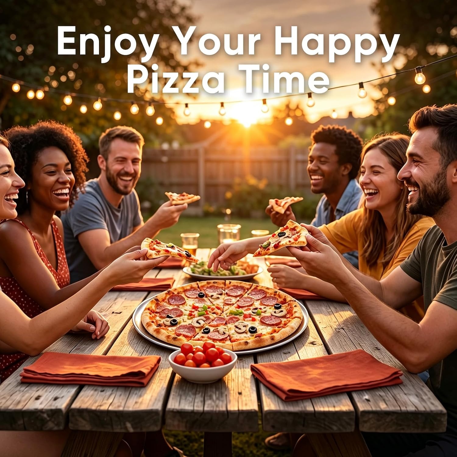 image:imageEfar 16 Stainless Steel Pizza Pan for Oven Pizza Baking Tray Set of 2 Large Metal Pizza Plate Heavyduty Round Baking Sheet Healthy amp Nontoxic Rustresistant amp Dishwasher Safe2