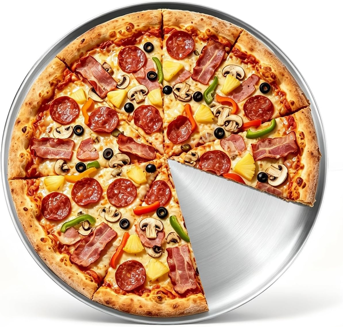 image:imageEfar 16 Stainless Steel Pizza Pan for Oven Pizza Baking Tray Set of 2 Large Metal Pizza Plate Heavyduty Round Baking Sheet Healthy amp Nontoxic Rustresistant amp Dishwasher Safe1