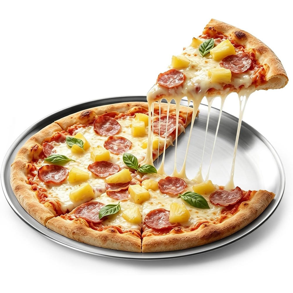 image:imageEfar 16 Stainless Steel Pizza Pan for Oven Pizza Baking Tray Set of 2 Large Metal Pizza Plate Heavyduty Round Baking Sheet Healthy amp Nontoxic Rustresistant amp Dishwasher Safe1
