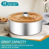 E-far 10-Inch Angel Food Cake Pan, Stainless Steel Tube Pan for Baking | Ideal for Pound Chiffon Cake, One-piece Design & Non-toxic, Dishwasher Safe(1 Piece)
