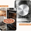 E-far 13.5” Stainless Steel Pizza Pan for Oven, Pizza Baking Tray Plate | Metal Pizza Plate, Heavy-duty Round Baking Sheet, Healthy & Non-toxic, Rust-resistant & Dishwasher Safe(2)
