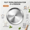 E-far 13.5” Stainless Steel Pizza Pan for Oven, Pizza Baking Tray Plate | Metal Pizza Plate, Heavy-duty Round Baking Sheet, Healthy & Non-toxic, Rust-resistant & Dishwasher Safe(2)