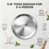 E-far 16” Stainless Steel Pizza Pan for Oven, Pizza Baking Tray Set of 2 | Large Metal Pizza Plate, Heavy-duty Round Baking Sheet, Healthy & Non-toxic, Rust-resistant & Dishwasher Safe(1)