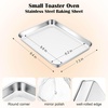 E-far Stainless Steel Baking Sheet 4 Pack, 9″x13″ Cookie Sheets for Baking | Stainless Steel Sheet Cake Pan, Non-toxic Baking Trays for Oven Cooking, Healthy & Rust Free, Easy Clean & Dishwasher Safe(1)