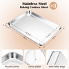 E-far Stainless Steel Baking Sheet 4 Pack, 9″x13″ Cookie Sheets for Baking | Stainless Steel Sheet Cake Pan, Non-toxic Baking Trays for Oven Cooking, Healthy & Rust Free, Easy Clean & Dishwasher Safe(3)