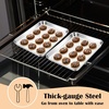E-far Stainless Steel Baking Sheet 4 Pack, 9″x13″ Cookie Sheets for Baking | Stainless Steel Sheet Cake Pan, Non-toxic Baking Trays for Oven Cooking, Healthy & Rust Free, Easy Clean & Dishwasher Safe(2)