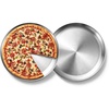 E-far 13.5” Stainless Steel Pizza Pan for Oven, Pizza Baking Tray Plate | Metal Pizza Plate, Heavy-duty Round Baking Sheet, Healthy & Non-toxic, Rust-resistant & Dishwasher Safe(2)