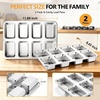 E-far Mini Loaf Pan, 8-Cavity Stainless Steel Baking Bread Pans Set, 2 Pack(2)