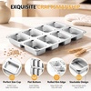 E-far Mini Loaf Pan, 8-Cavity Stainless Steel Baking Bread Pans Set, 2 Pack(2)