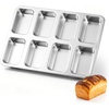 E-far Mini Loaf Pan, 8-Cavity Stainless Steel Baking Bread Pans Set, 2 Pack(1)