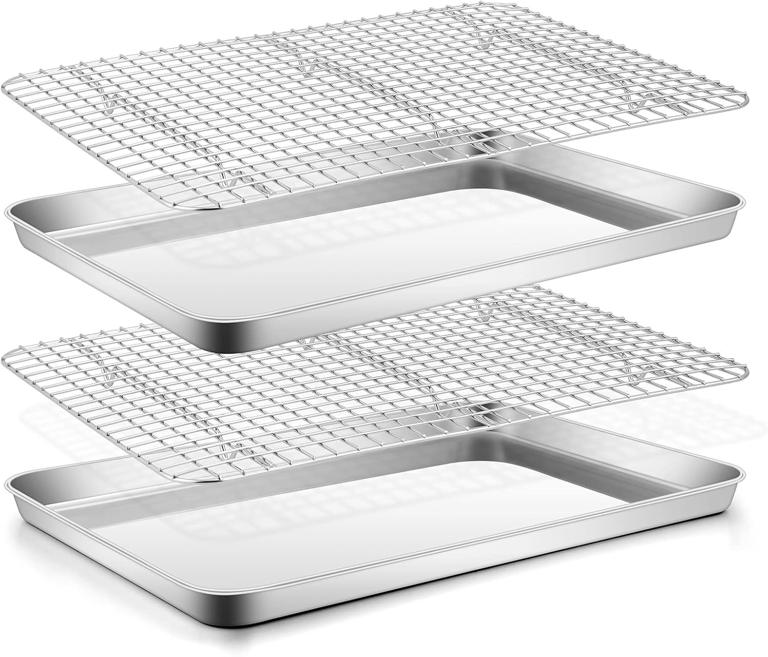 image:imageEfar 20x14 Large Baking Sheet with Wire Rack Set 2 Pans 2 Bacon Racks4
